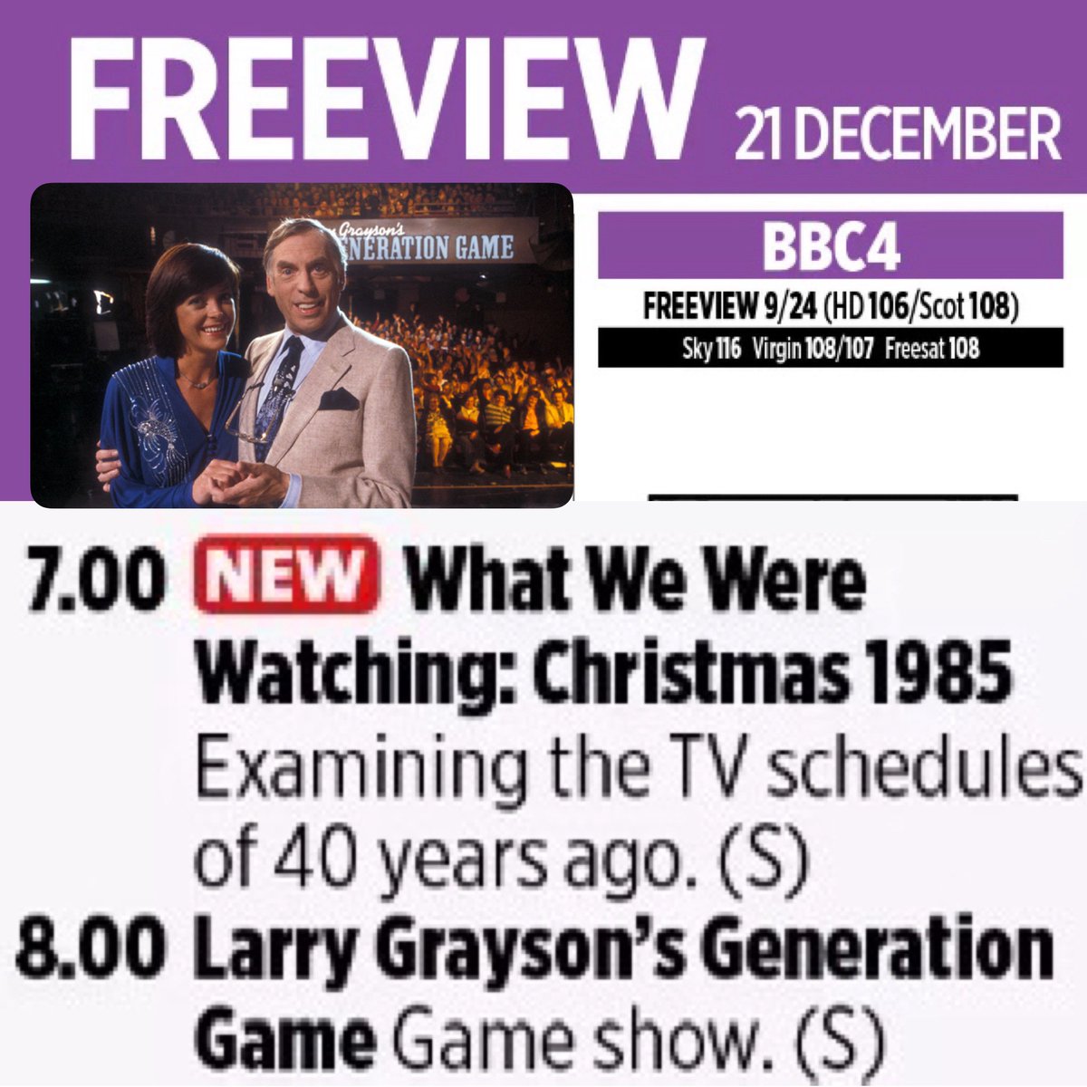 SimonWhittam's tweet photo. Well I’ve spotted one thing worth tuning into the BBC for over Christmas …
Larry and Isla, 
Sunday 21st December, 
8pm on BBC4 https://t.co/9v2seT2ctQ