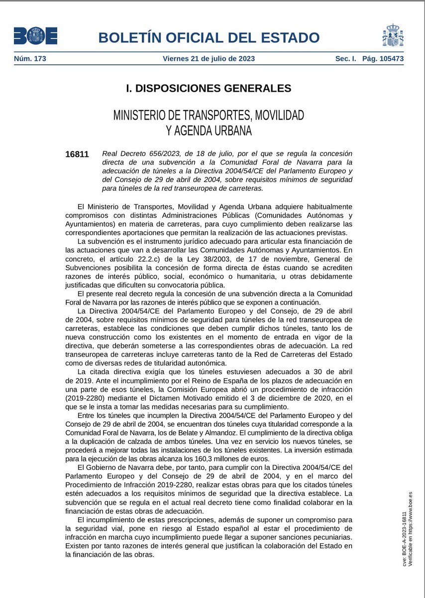 oscar_puente_'s tweet image. Como veo al facherio muy emocionado y muy pesadito con el enésimo(y repetido) bulo de El Confidencial(otrora medio serio y hoy indistinguible de TheOjete™️) que no ve forma de hincarme el diente, vuelvo a aclarar que la subvención a los túneles de Belate ya se concedió por Real…