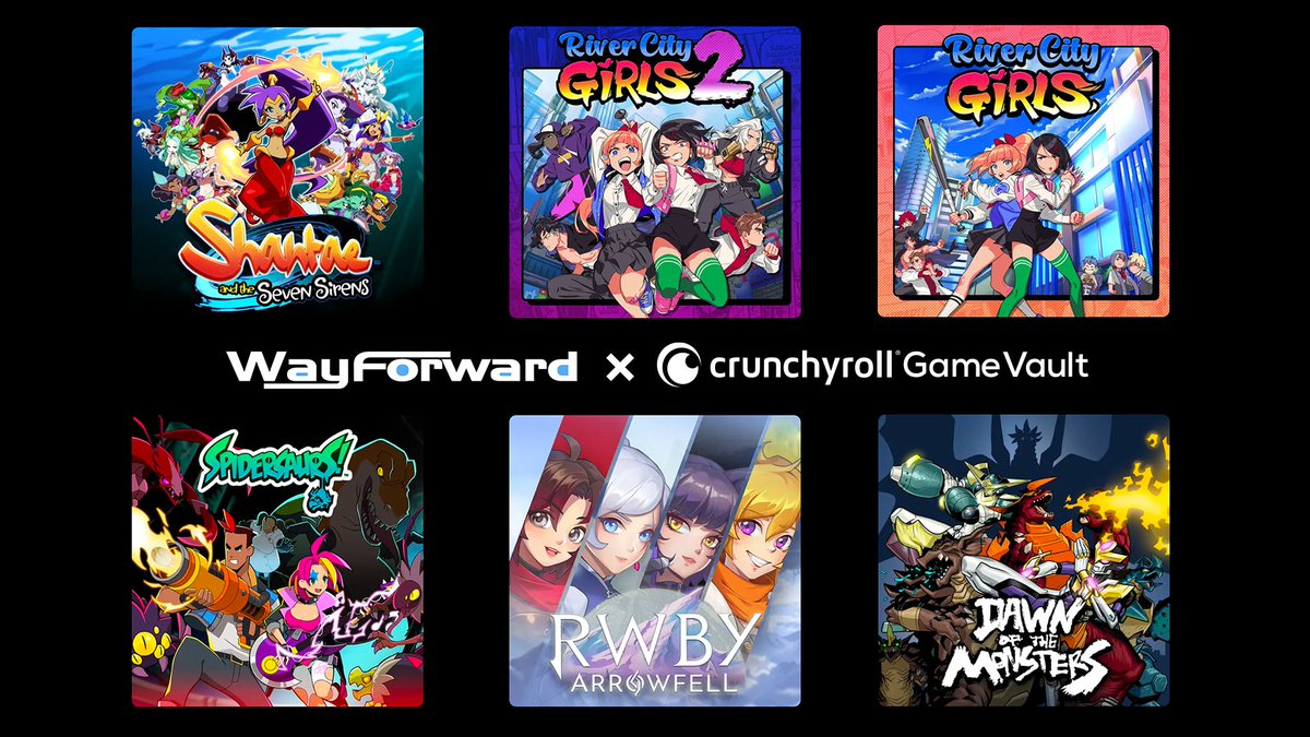 Did you know that you can play several WayForward games on your mobile device at no extra charge with a Crunchyroll Mega or Ultimate subscription? You can also add WayForward avatars to your profile, including Shantae, Misako, &amp; Kyoko!