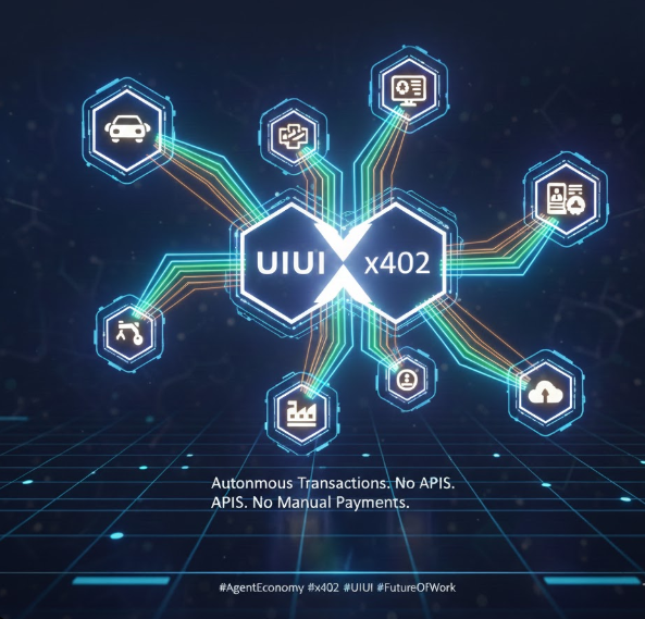 MajimeTanaka's tweet image. The integration of $UIUI with the #x402 protocol is revolutionary. 🤯

x402 allows agent applications to perform transactions and payments automatically and directly. This eliminates APIs and manual payments.🚀🚀

The key question: Are we witnessing the birth of a truly…