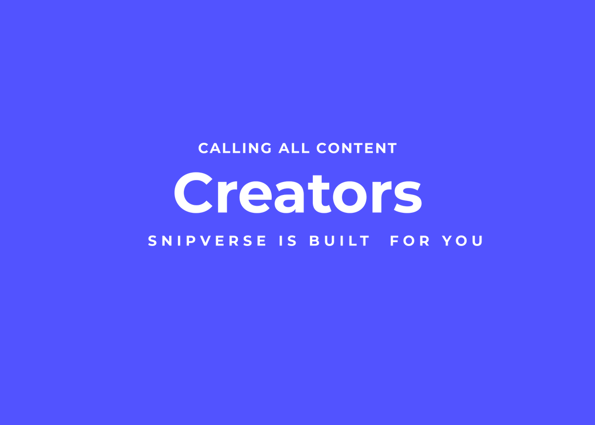 snipverse's tweet photo. Calling All Creators

Whether you’re a creator, blogger, artist, musician, writer, or builder — if your content creates value, Snipverse is built for you.

Snipverse lets you earn instantly from real engagement — not ads, not algorithms, not sponsorships. Just genuine interactions powered by on-chain rewards.

✅ Post your content
✅ Stake SNIPS to unlock monetization
✅ Earn from likes, replies, resnips, tips, and community activity

There’s no waiting period and no follower minimums. Once you sign up and upgrade your account, monetization goes live immediately.
If your work deserves real recognition and rewards, now is the time.

Download @WebAuthWallet and sign up. Start sharing. Start earning instantly.

#Snipverse #XPRNetwork $SNIPS $XPR