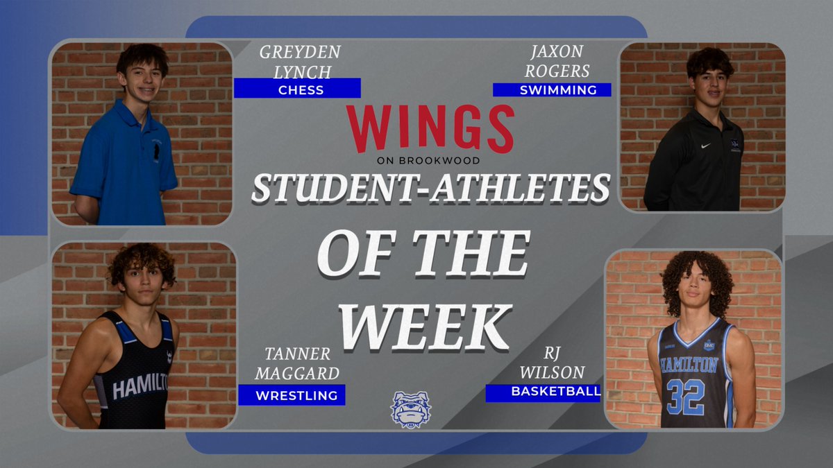 HHSBigBlueAD's tweet photo. Lynch, Maggard, Rogers, and Wilson have been named this week’s Wings on Brookwood Student-Athletes of the Week
https://t.co/t4hJjpjOvX https://t.co/CeSxVEEoyu
