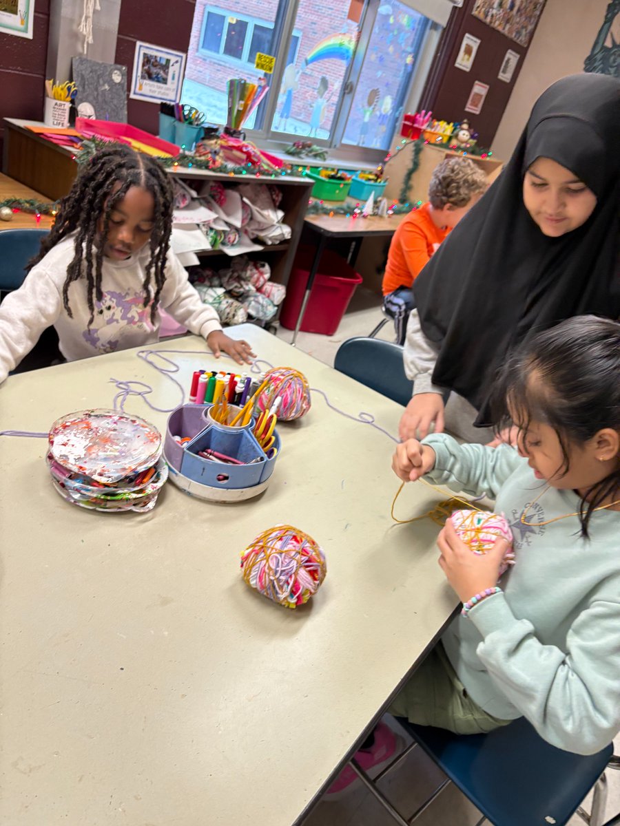 4th graders explored form, texture, &amp; the work of Judith Scott, an artist with Down syndrome known for her unique sculptures. They asked questions like “What is art?” &amp; “Does it have to be beautiful?” then created their own with paper, magazines, pipe cleaners, tape, &amp; yarn.