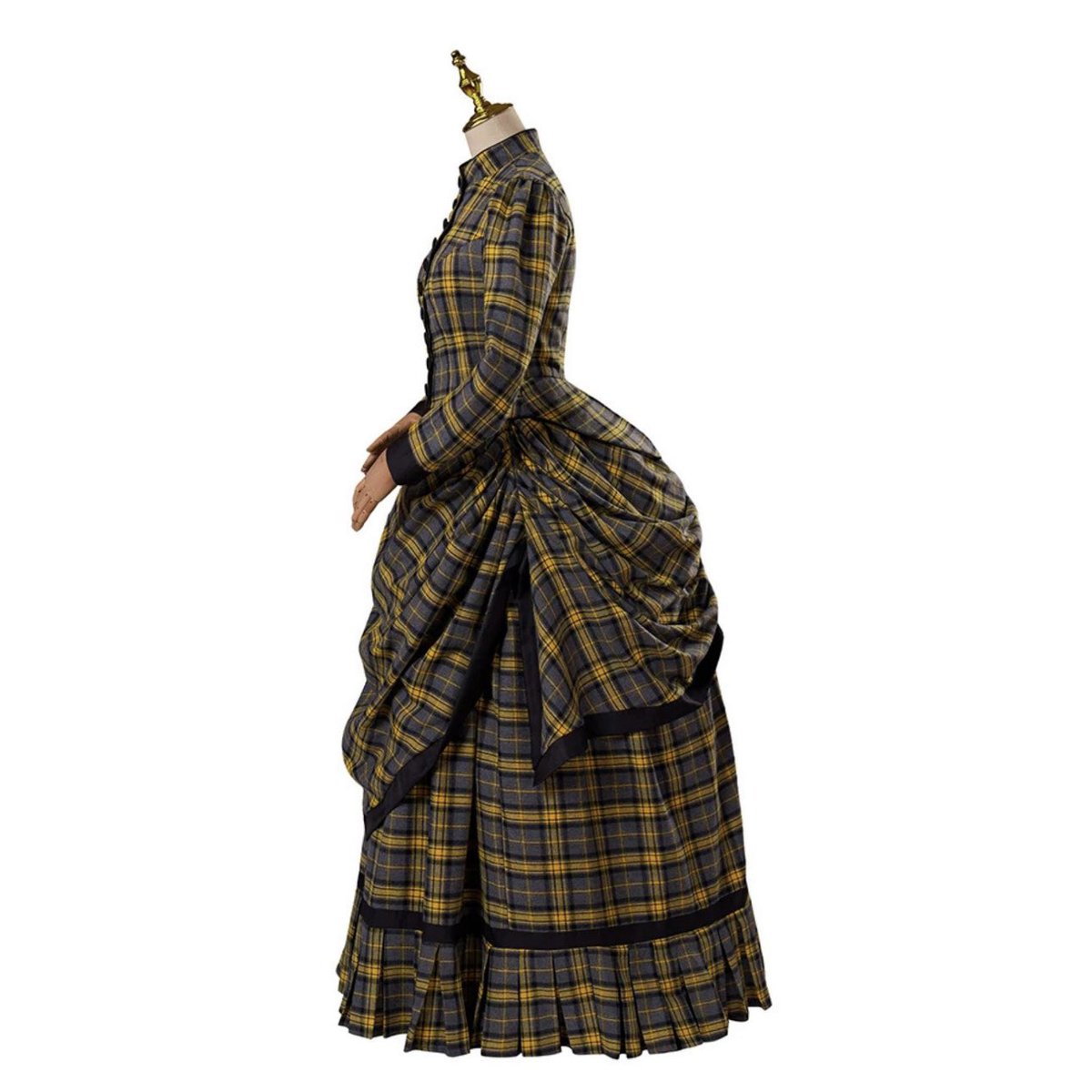 thequeenofrust's tweet photo. I’m ordering my next time period dress today and it’s a toss up between these two 1870s day dresses with bustles. Coordinated two piece ensembles like these were designed for street wear, errands, or travel and were very popular in the 1870s–1880s.

Help me decide 👉🏻

Tartan (yellow/blue) plaid or Victorian (blue/white) plaid?