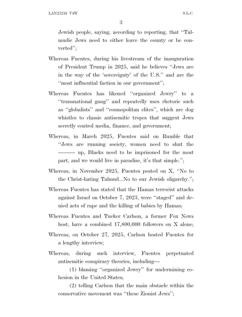 AFpost's tweet image. Senator Chuck Schumer has introduced a resolution to formally condemn Nick Fuentes for questioning the Holocaust, noting the inauspicious influence of “organized Jewry,” praising Hitler as “awesome,” advocating for the imprisonment of criminal Blacks, and hosting “Hitler Friday.”…