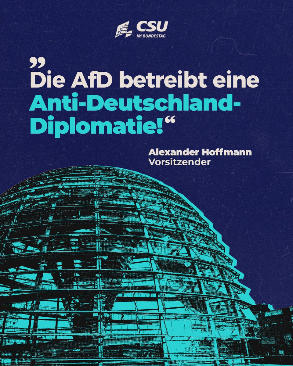 csu_bt's tweet image. Die AfD-Fraktion unternimmt Reisen ins Ausland, um dort gezielt Stimmung gegen Deutschland zu machen! @csu_bt-Chef @Hoffmann_MdB fordert, diese Reisepläne genauer unter die Lupe zu nehmen: „Rechtlich dürfte diese Anti-Deutschland-Diplomatie schwer zu stoppen sein, aber die…