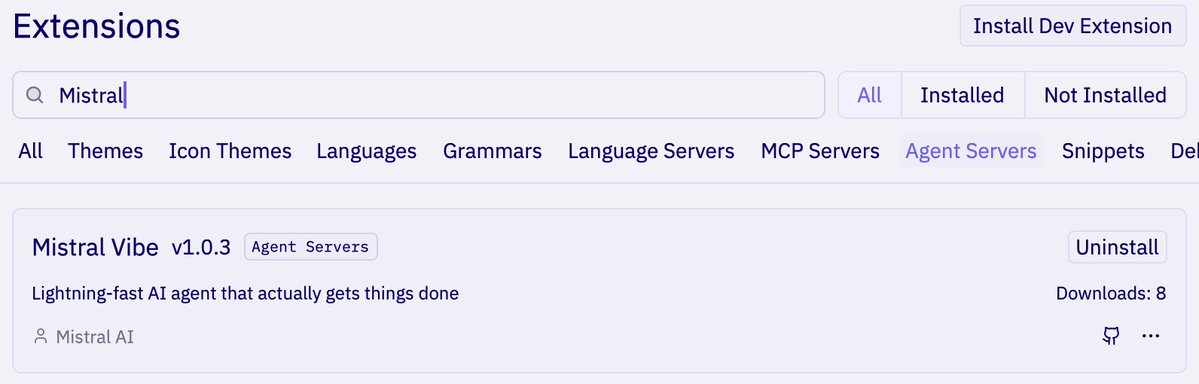 Zed Mistral Vibe extension