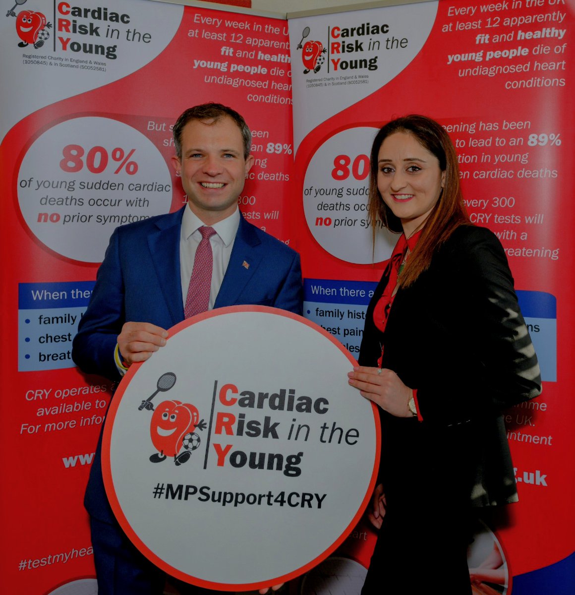 SaranMarwaha's tweet image. Last week we attended an MP event in Westminster with @CRY_UK to raise awareness of sudden cardiac death in young people: 80% of which occur with no prior symptoms.
Screening  saves lives.
Huge thank you to all the MPs who showed their support for the vital work @CRY_UK does. ❤️