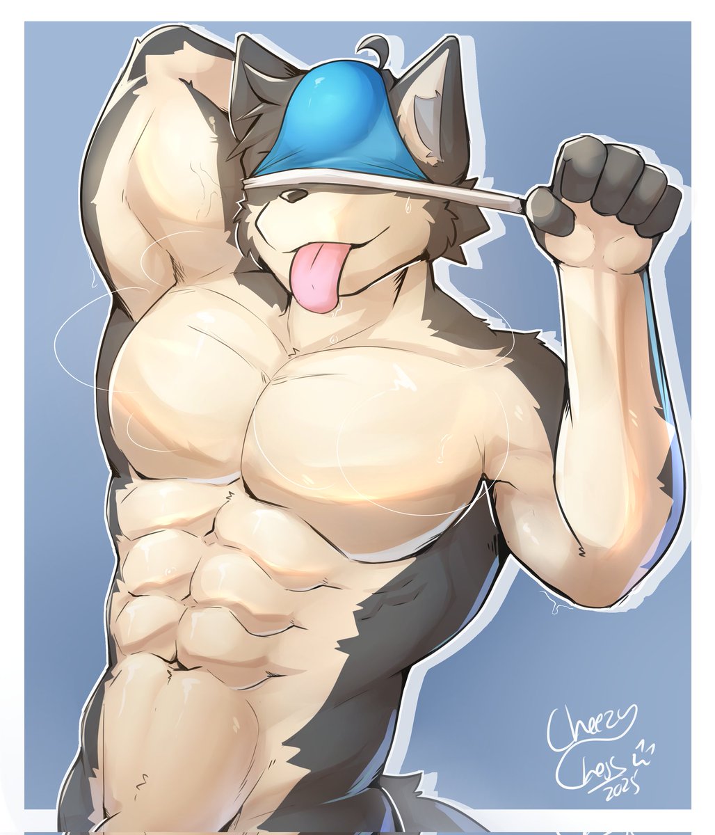 CheezyChezu's tweet image. Dumb himbro wolf