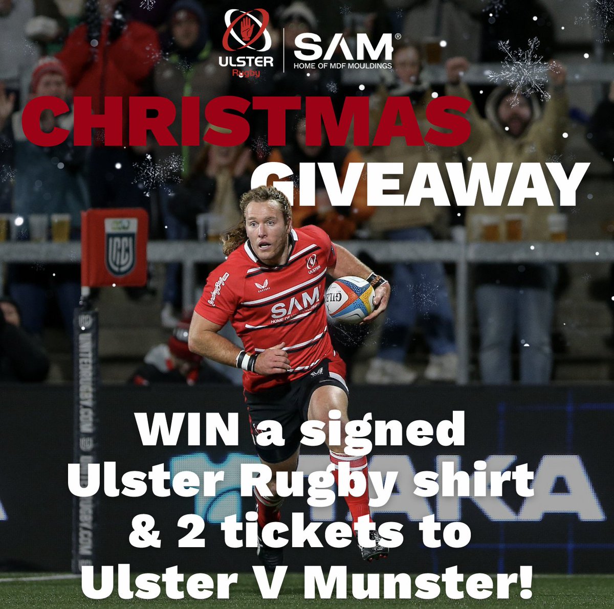 UlsterRugby's tweet image. 🎄 With Christmas just around the corner, our Front of Shirt Principal Partner SAM Mouldings is bringing the holiday magic by giving YOU the chance to WIN: 

A signed Ulster Rugby shirt + 2 tickets to Ulster v Munster on Fri 2 Jan! 

To enter:
🎁 Follow @sammouldings 
✔️Share…