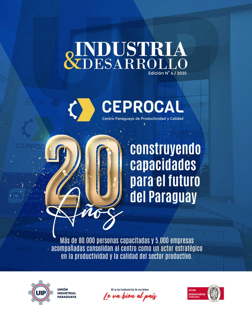 UIP_py's tweet image. 📰 Ya podés leer la nueva edición de Industria &amp;amp; Desarrollo, la revista de la Unión Industrial Paraguaya que refleja la actualidad, los desafíos y las ideas que impulsan nuestra industria.

🔗Lee en: issuu.com/unionindustria…

#UIP  #IndustriaYDesarrollo #Noticias #Información