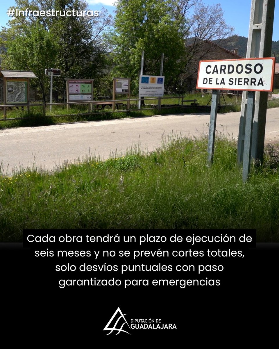 🔊 LA DIPUTACIÓN INVERTIRÁ 750.000 € PARA MEJORAR LAS CARRETERAS DE EL CARDOSO Y VALDESOTOS

Se actuará en la GU-187 entre el km 18,5 y el límite provincial y en la GU-195 entre los km 3,35 y 8,45.

Se reforzará el firme, se mejorarán los arcenes y se renovará la señalización.