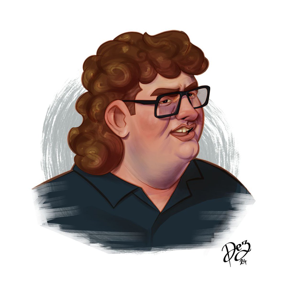 First digital portrait I made and my first time trying to stylize portraits