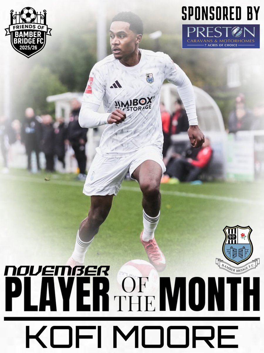 FriendsofBBFC's tweet image. Congratulations to Kofi Moore who for the second month running has won the FoBB Player of the Month with 42% of the votes, we will present Kofi with his trophy at Saturdays home game.