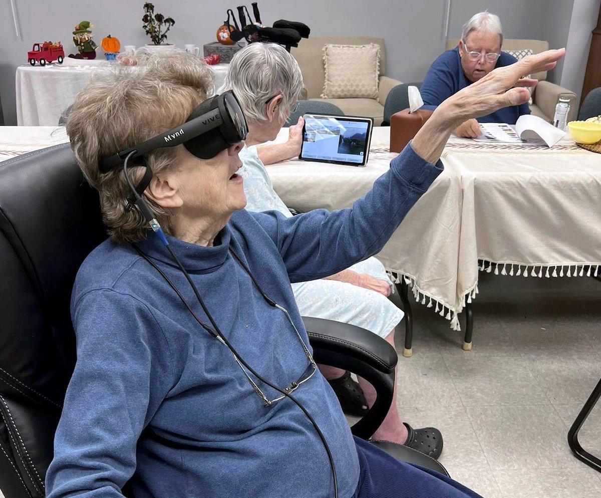From calming guided meditations to exhilarating skydiving, residents at Plant Memorial Home in Maine have taken the leap into virtual reality!

Thank you Plant Home for sharing these photos, it's incredible to see how Mynd can uplift the residents.

#MyndXR #MyndImmersive #XR