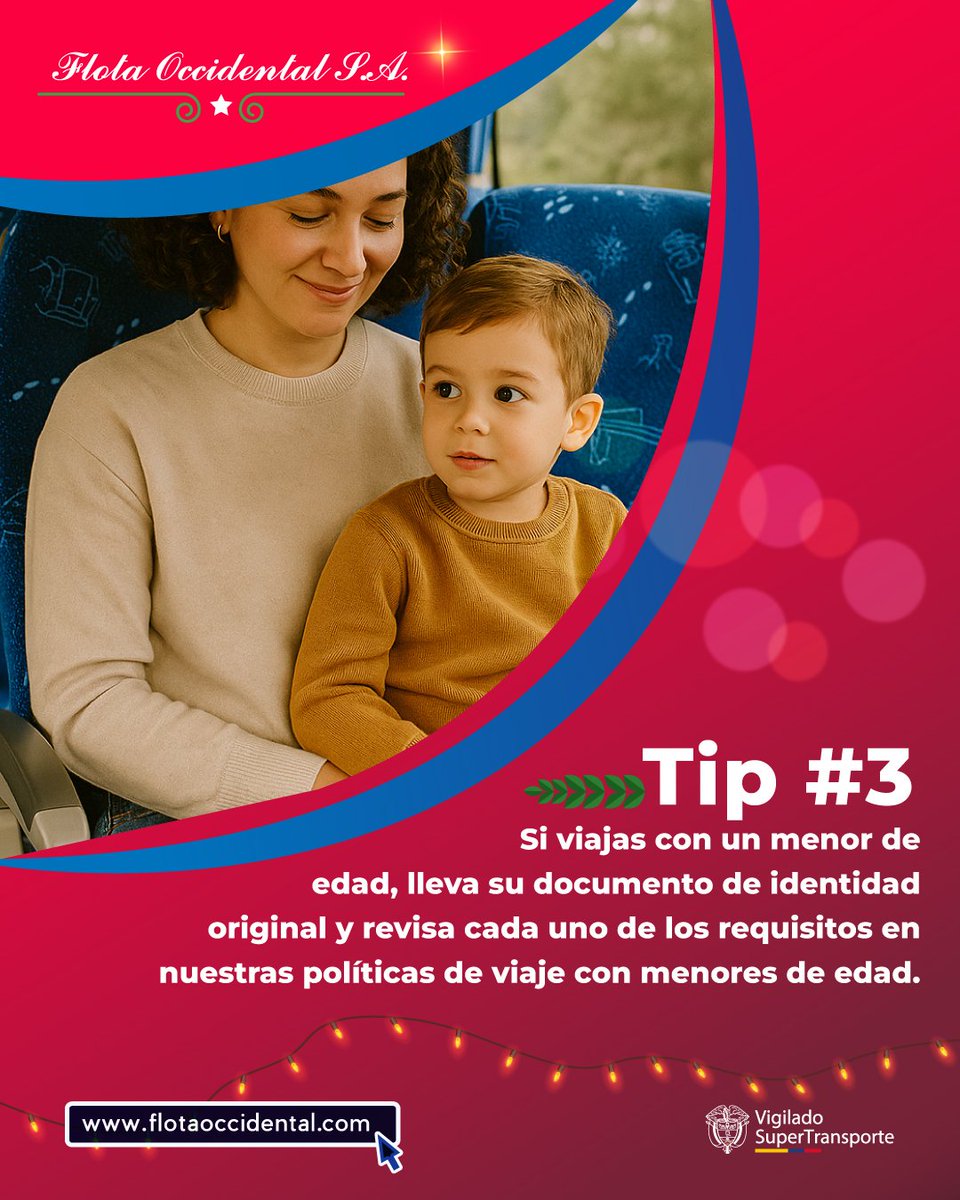 FlotaOccidental's tweet image. Para que el viaje de esta Navidad sea tranquilo, cómodo y seguro, te dejamos 3 tips indispensables. 

Consulta las políticas de equipaje,  políticas de viaje con menores de edad y políticas de viaje con mascotas en:

👉🏻 flotaoccidental.com/politicas-de-v…

#tipsdeviaje #viajeenNavidad