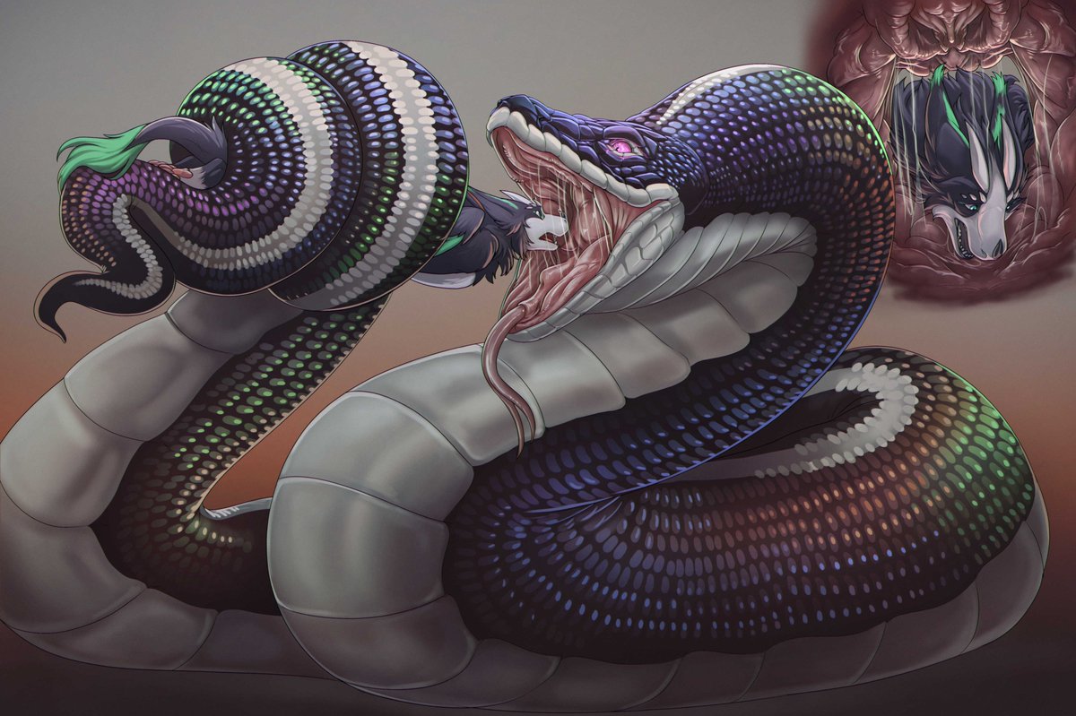 Anakonda_7's tweet photo. It's not every day I find a dragon, so this little one was a succulent prize, unaware of my presence till I pounced on him~ He struggles so helplessly now.. without realizing that its already too late; merely fighting against the current of his own fate

🫂@CDFloofDerg
🎨Lepaondu https://t.co/tHfgJUsIRi