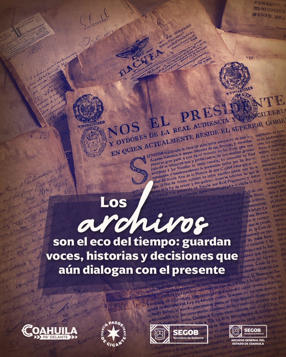 #TestimoniosDelPapel

✨ Los archivos son el eco del tiempo: guardan voces, historias ya decisiones que aún dialogan con el presente.

✍🏼 ¡Que tengas una excelente tarde!

#CoahuilaPaDelante
#APasosDeGigante