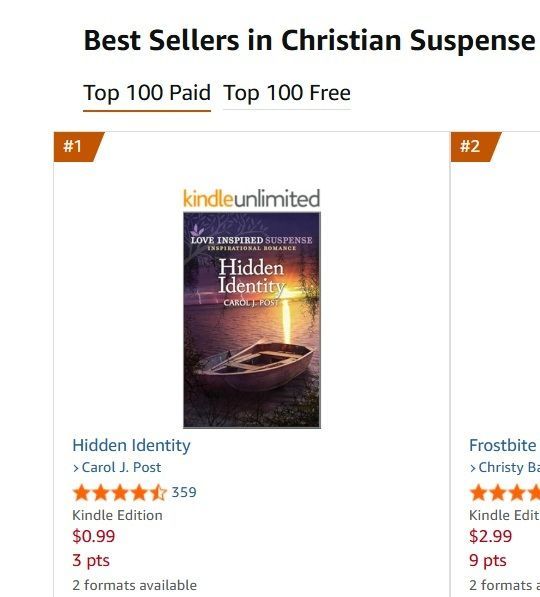 Hidden Identity is ranking #1 in all of its categories on Amazon! And it's on sale for $.99! 
She faked her death to escape an abusive ex-fiance. Now he's on her trail in remote Cedar Key, Florida. Download now!
amazon.com/Hidden-Identit… 
#christianfiction #romanticsuspense #sale