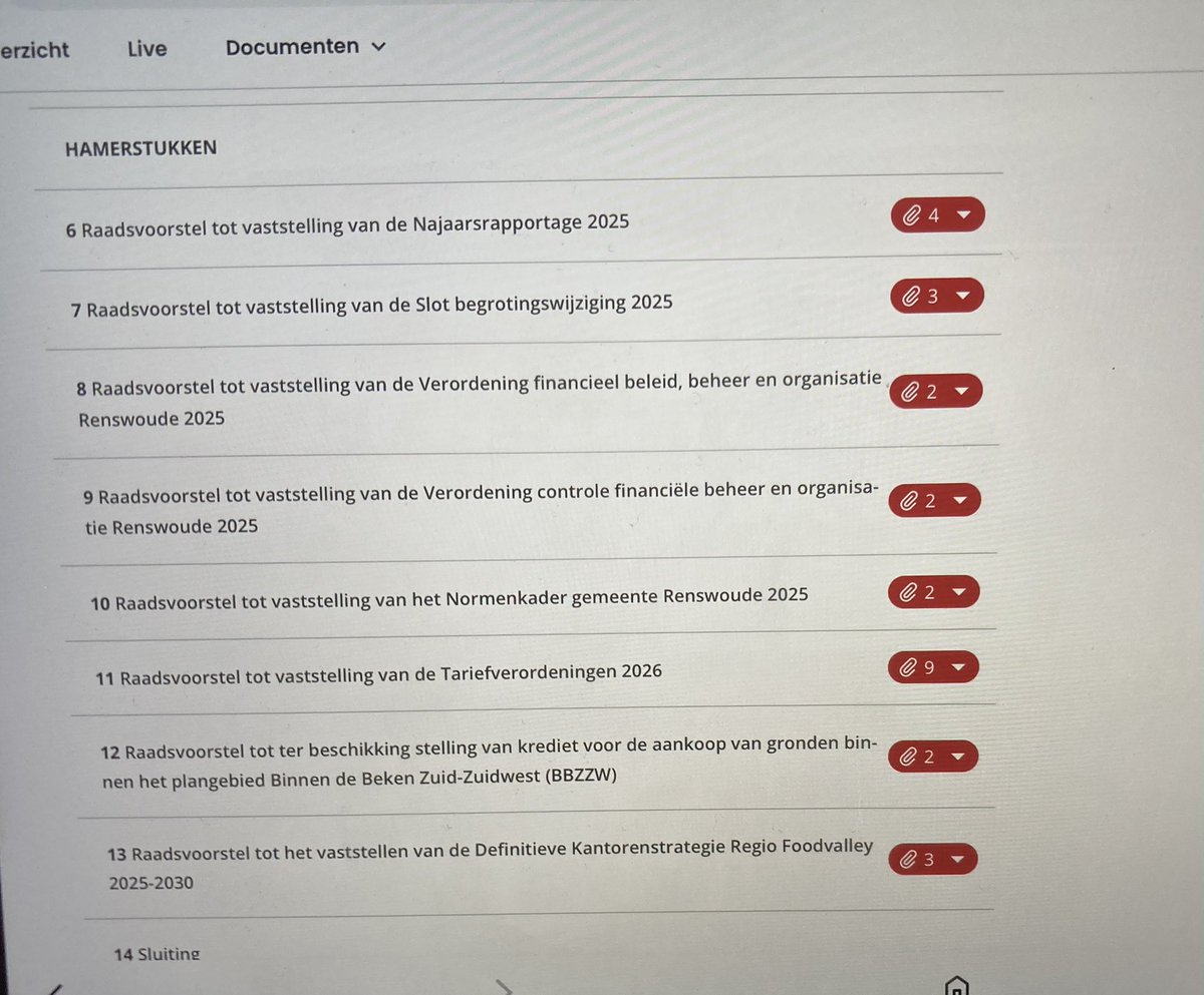 Laatste gemeenteraadsvergadering  2025. Veel ingekomen stukken en hamerstukken. Dankbaar over manier waarop wij dit jaar met elkaar de belangen van <a href="/gem_Renswoude/">gemeente Renswoude</a> hebben trachten vorm te geven. Goede debatten en discussies met maar één belang; belang inwoners van  #renswoude.