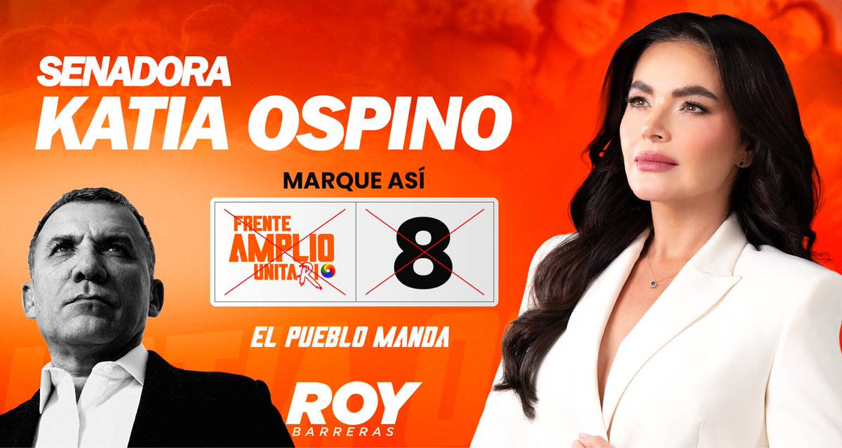 KatiaOspino's tweet photo. ¡Vamos al senado!

Marca: FRENTE AMPLIO Y EL NÚMERO 8 en el tarjetón. 

El pueblo manda ❤️ https://t.co/jFXjN9QfKe