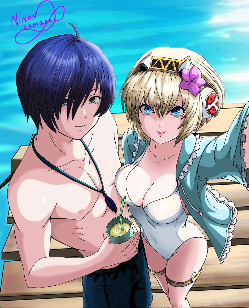 #persona3 #aikoto (**aigis: We're finally back in Yakushima with the leader, I'm so happy!**) Thank you all for your support; it encourages me to keep uploading more drawings. I hope you like the drawing and greetings to everyone!💙💛