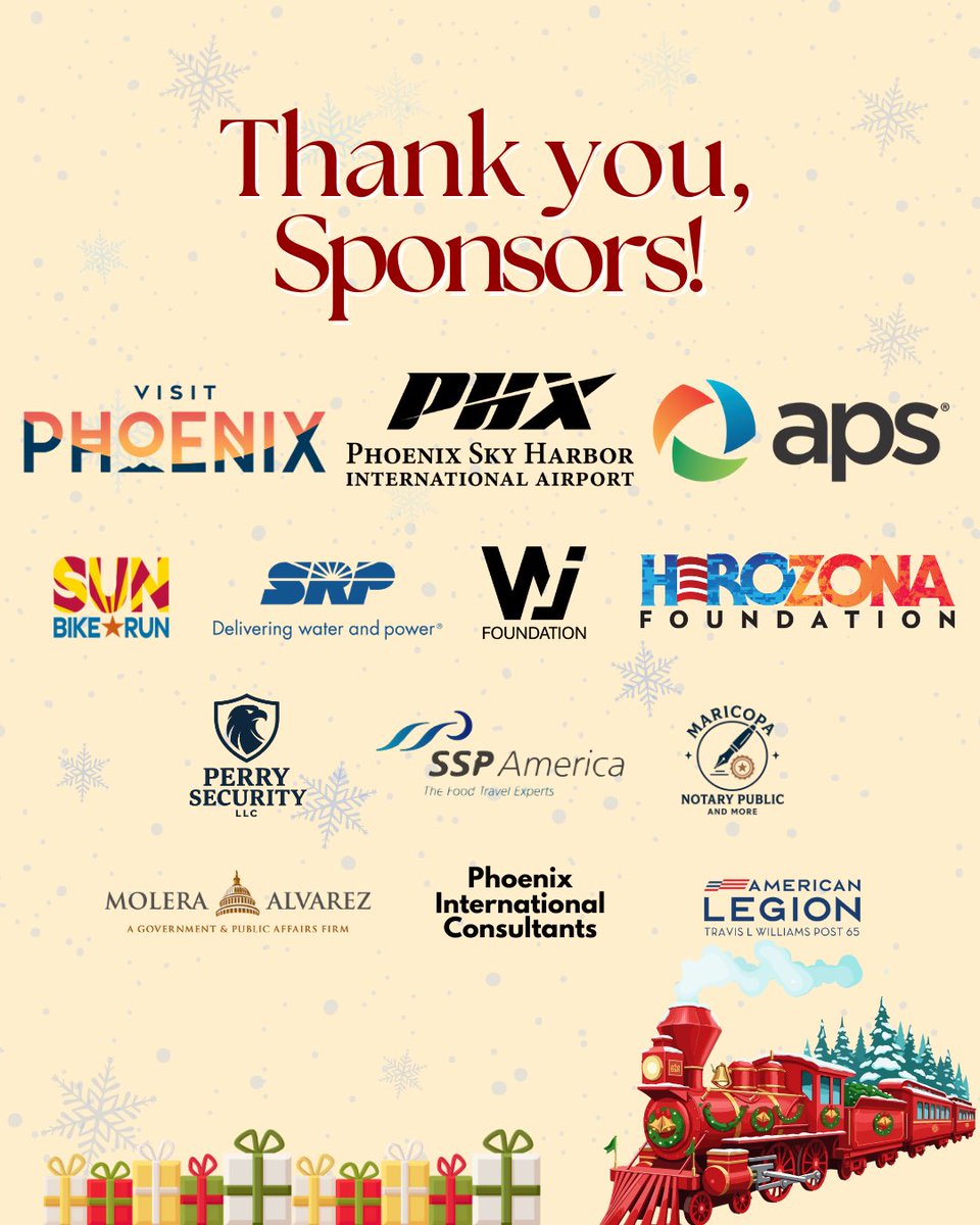 PSA: Shout Out! To The HeroZona Foundation’s Community Partners Arizona Cardinal’s Will Johnson (WJ Foundation) (TLW AL Post 65) (Perry Security) (Sun Bike * Run) (Maricopa Notary &amp; More) For Supporting The 2025 District Holiday Express Christmas Party.