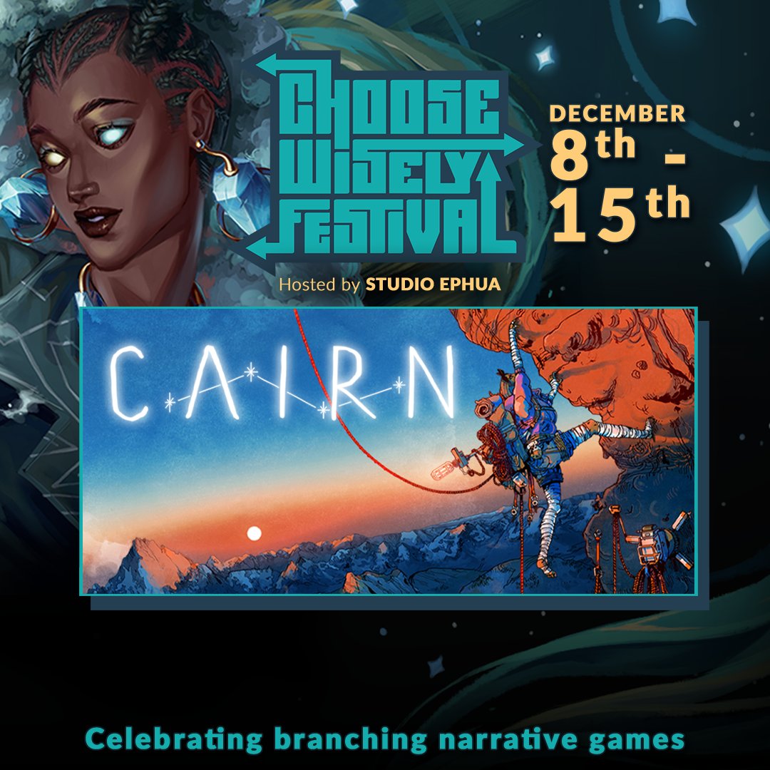 You don’t only choose your route in Cairn, you shape pro climber Aava’s adventure as she masters the mountain and herself.  
Discover Cairn’s story in the Choose Wisely Fest then check out some other great choices! ;) #ChooseWiselyFestival
