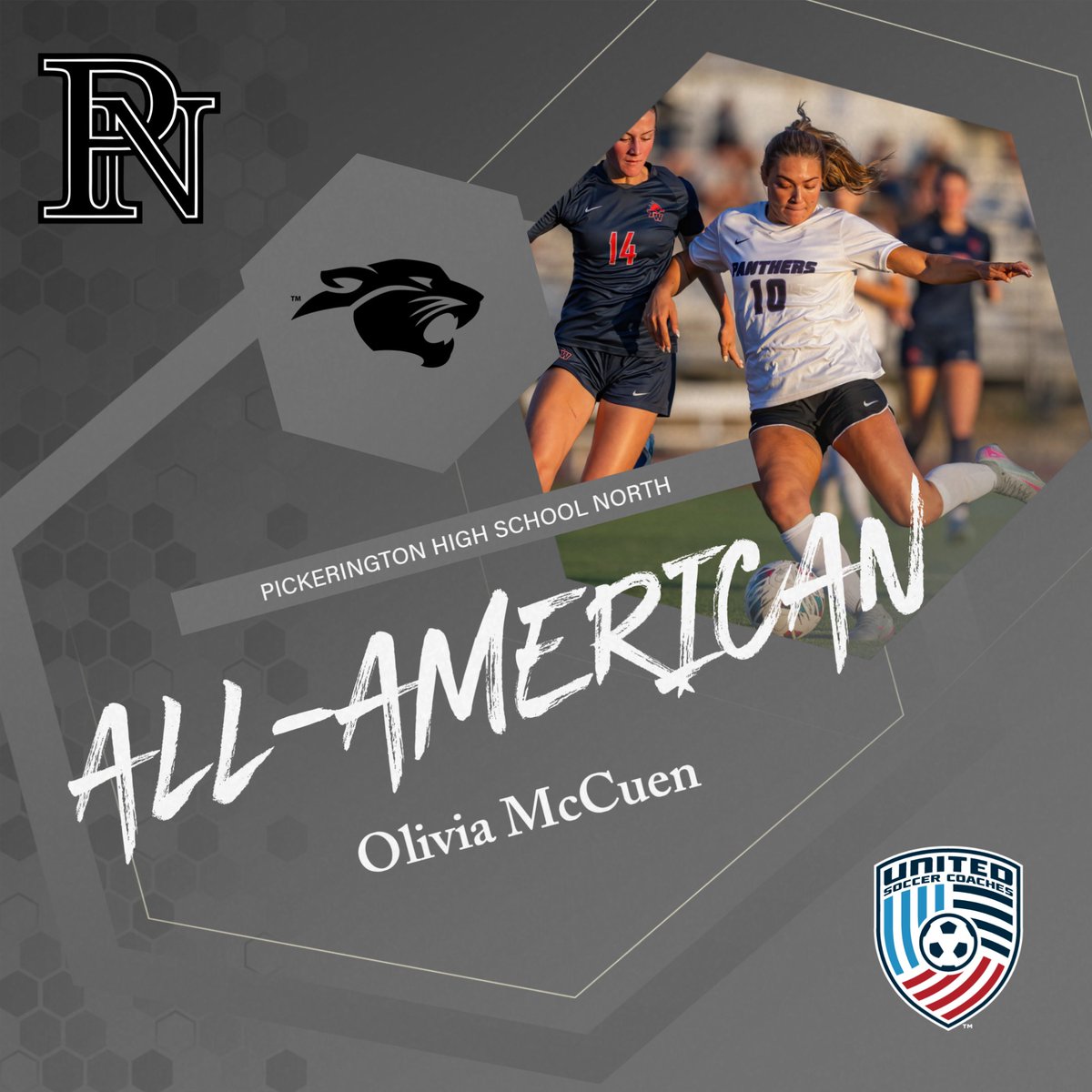 Proud to announce that <a href="/livmccuen10/">Olivia McCuen</a> has been named a 2025 All-American by <a href="/UnitedCoaches/">United Soccer Coaches</a>! ⭐️

An incredible and well-deserved honor — and she becomes just the third All-American in program history!
Congrats, Liv! bit.ly/4a7vzTq

#EffortAttitudeRespect
<a href="/PLSD/">Pickerington Schools</a> <a href="/PNAthletics/">Pickerington North Athletics</a>