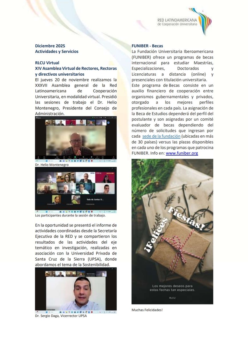 RedLCU's tweet image. Aquí les compartimos el Newsletter @rlcu de diciembre, último del ejercicio 2025.