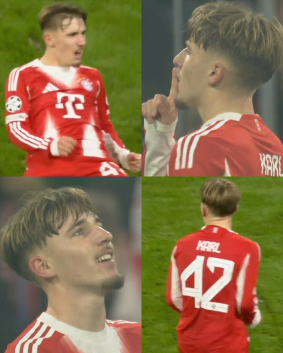 InvictosSomos's tweet photo. ¡¡LA JOYA DEL BAYERN MUNICH!! Lennart Karl lleva ¡¡3 GOLES!! en sus 3 primeras titularidades en la Champions League. Y con apenas 17 años de edad, es el jugador más joven en toda la historia que logra marcar en 3 partidos consecutivos de la Copa de Europa. Qué talentazo tiene el Bayern Munich en sus filas, señoras y señores. RÉCORD PARA LOS LIBROS.
