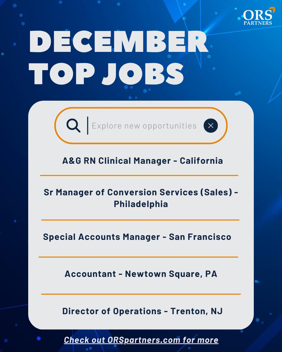 Your next chapter could be the best gift you give yourself this season.
We’re excited to share our December Top Jobs — a lineup of opportunities ready to help you step into the new year with confidence and momentum. Let’s make your career glow into 2026.