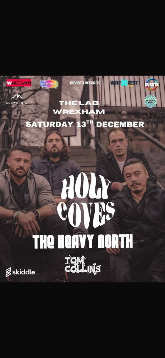 BOOSH_Dawson's tweet photo. @HolyCovesBand in Wrexham this Saturday supported by the unbelievable @theheavynorth &amp; @tlcollinsmusic with an after party it’s going to be something special 💥💥💥💥💥💥💥💥

BOOSH 🎅🏻🎶🍻
@jcmellow 
you fancy this @dec1878 @Gareth74ae @stevehayes61 @wrexhamtown @GwaliaClassics https://t.co/SxXGzdK6J0
