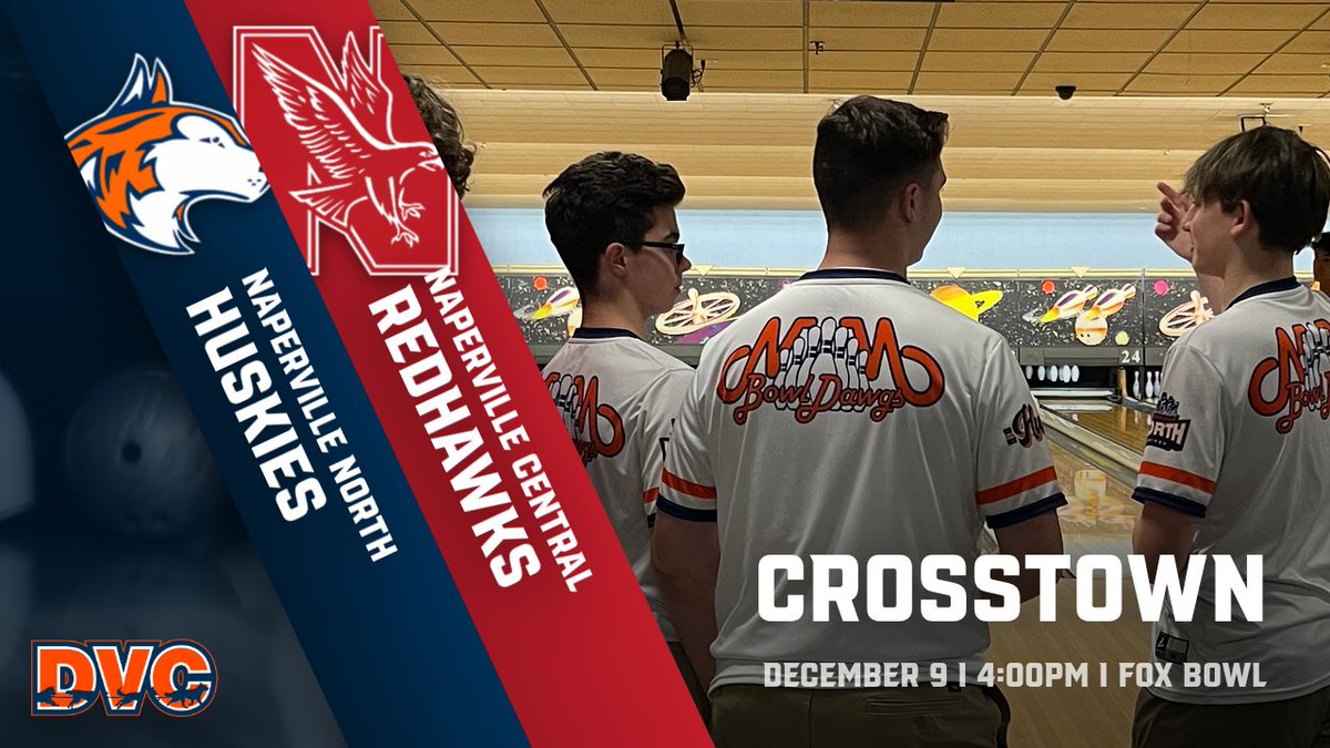 It’s Crosstown Match Day for Naperville North Boys Bowling as the Huskies take on Naperville Central tonight! 🎳

JV and Varsity hit the lanes at 4:00 PM in a rematch from earlier in the season. 

Driven to COMPETE
<a href="/HuskieBowling/">NNHS Bowling 🎳</a> <a href="/nnhsboosters/">NNHS Boosters</a> <a href="/wachtel_NNHS/">Jay Wachtel - NNHS</a>