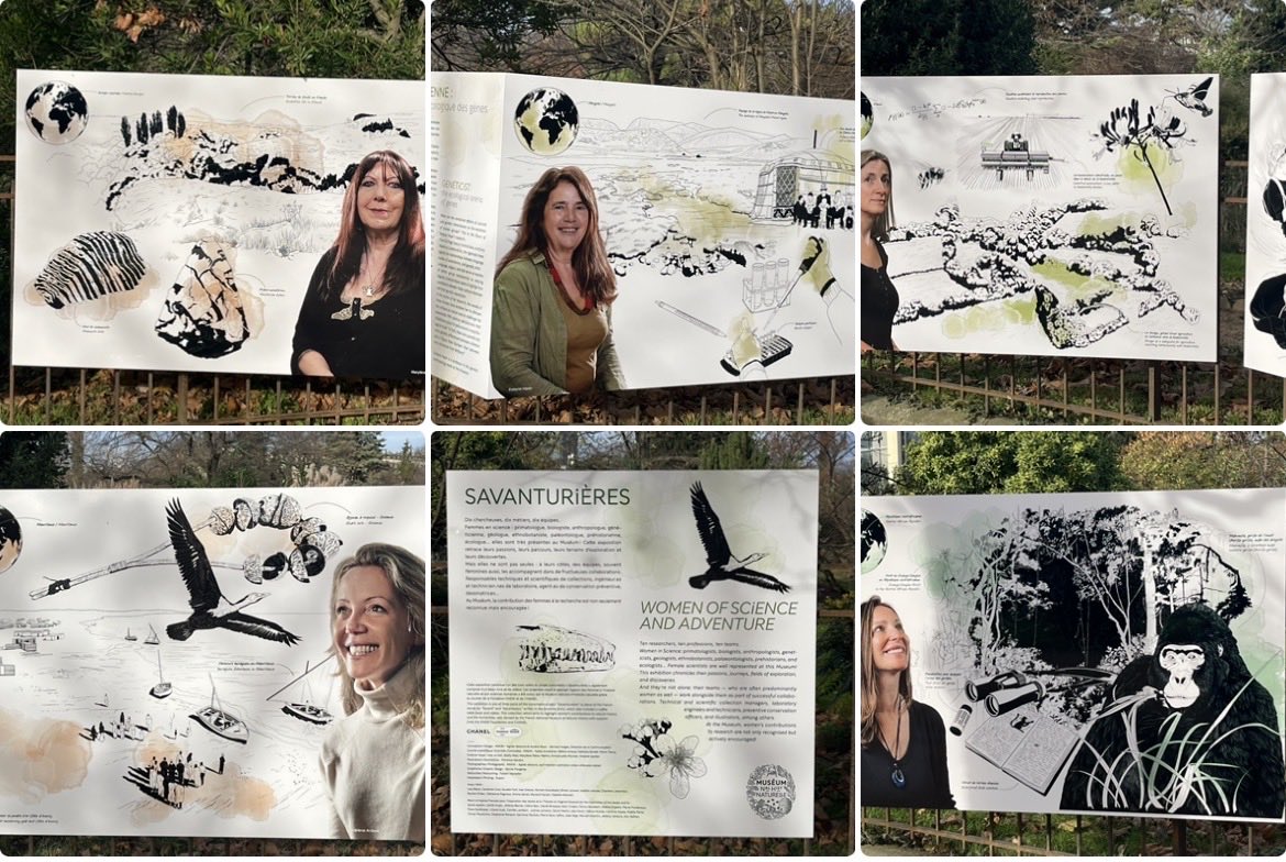 SAVANTURIÈRES au <a href="/Le_Museum/">Muséum national d'Histoire naturelle</a> : une exposition pour découvrir le travail passionnant de dix chercheuses et de leurs équipes !
Bravo 👏
<a href="/Musee_Homme/">Musée de l'Homme</a> <a href="/humanitelles/">Humanit'Elles</a> <a href="/SylviaDuverger/">Sylvia Duverger</a> <a href="/claudinemonteil/">claudine monteil</a> <a href="/pybureau/">Pierre-Yves BUREAU</a> 
<a href="/NarudaaArnaud/">Bernadette Arnaud</a> <a href="/DanieleAlet/">Danièle Alet</a>