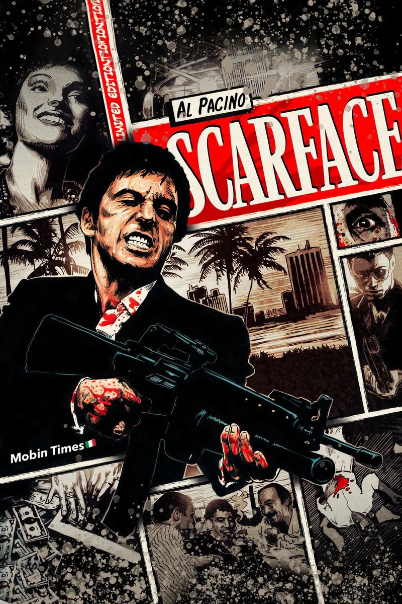 Say hello to a classic! On this day 42 years ago, Scarface hit theaters. It introduced the world to Tony Montana and is widely considered one of the most iconic crime films ever made, and definitely one of Al Pacino’s most iconic roles! 🌎 🐅🩸 
#MobinTimes #Scarface #AlPacino