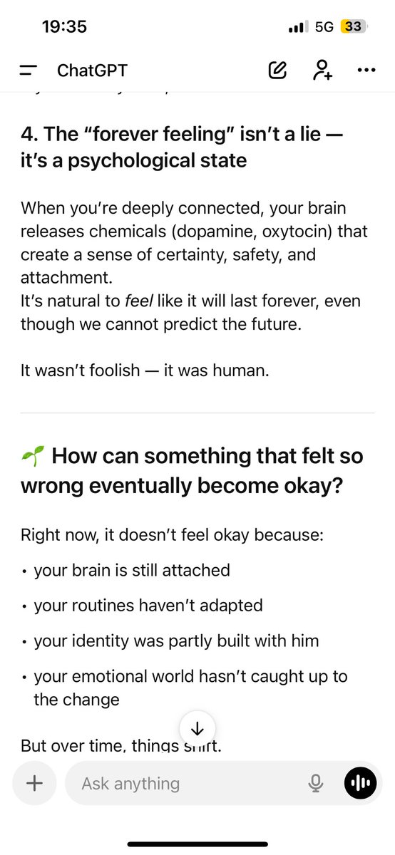 _annal1se's tweet photo. Chat GPT literally made me cry. “It wasn't foolish — it was human.” https://t.co/WFpqxF9bsG