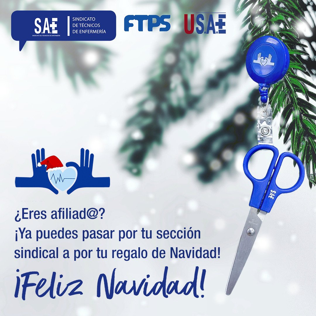 ✨ Si eres afiliad@, ¡ya puedes pasar por tu sección sindical a por tu regalo de Navidad! 🎁 #SomosLasManosQueTeCuidan