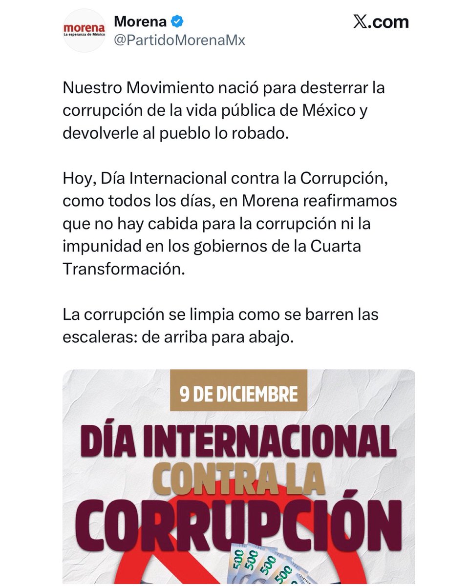 Los que orquestaron el robo del siglo con el huachicol fiscal, los que permitieron el desfalco de Segalmex y los que tienen como Coordinador de Senadores a un capo de la mafia, vienen a decirnos que su movimiento lucha contra la corrupción. 

Neta váyanse alv