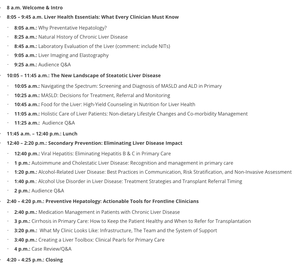 LizzieAbyMD's tweet photo. The @AASLDtweets is hosting a new one day intensive session 'Liver Care for Frontline Clinicians: From Assessment to Intervention'

Goal: Provide practical strategies for primary care for managing patients with liver disease
🗓️ March 14, 2026
📌 Las Vegas

https://t.co/Z9uOlsliIM https://t.co/mgS9dzHCfB