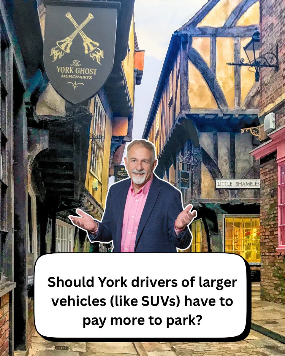 Should drivers of bigger cars pay more to park?

Cardiff is bringing in higher fees for permits to park vehicles like SUVs

Should #York do the same?

It’s claimed large cars don’t just take up more space but also have higher emissions &amp; do more damage to roads

Your opinion? ⬇️