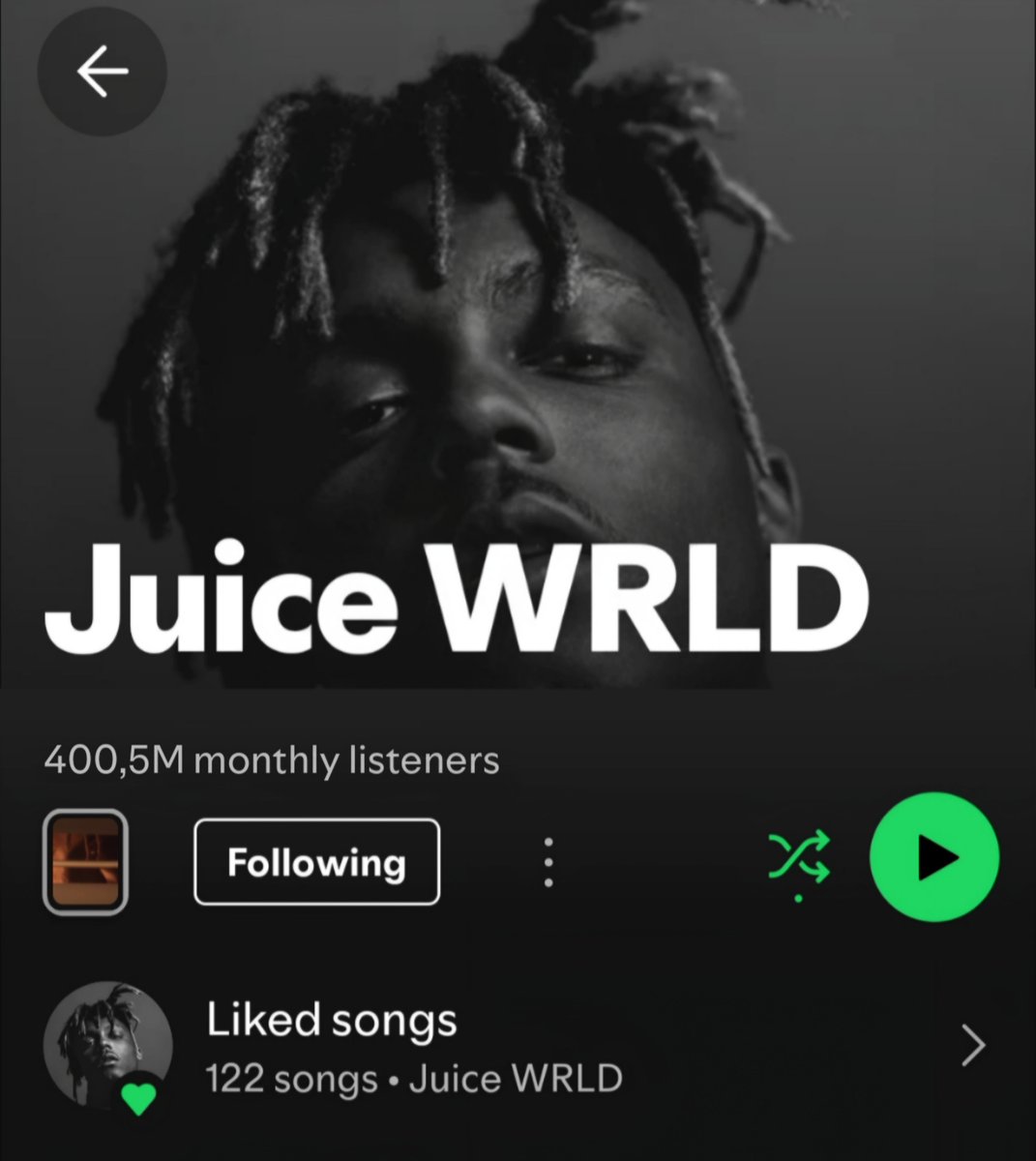 flamexcult's tweet image. Juice WRLD has surpassed 400M monthly listener on Spotify 🤯

He's becomes the first artist in history to do so