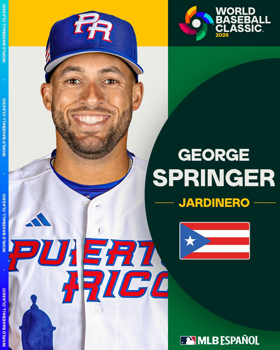 La Federación de Béisbol de Puerto Rico anunció que George Springer manifestó su intención de jugar con la selección nacional en el World Baseball Classic 2026. 🇵🇷