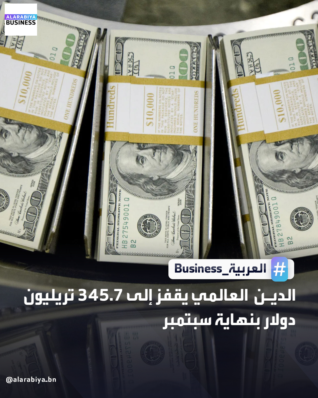 قال معهد التمويل الدولي إن إجمالي الدين العالمي بلغ 345.7 تريليون دولار بنهاية سبتمبر، وهو ما يعادل نحو 310% من الناتج المحلي الإجمالي العالمي _Business 