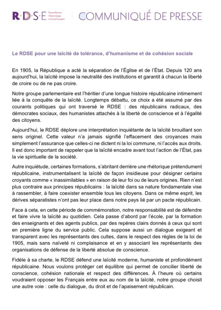 Sénateurs RDSE tweet media