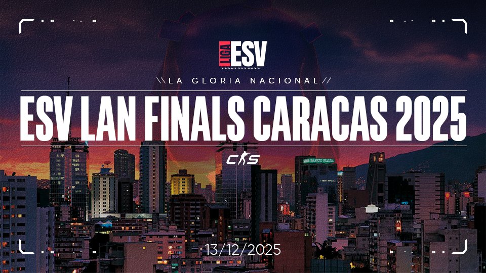 Caracas no es solo una ciudad.
Es el campo de batalla final.

Las miradas están puestas.
Las leyendas se forjan.
La gloria nacional se decide en un solo lugar.

ESV LAN FINALS CARACAS 2025
📍 Caracas
📅 13/12/2025

Solo los mejores estarán aquí.

#ESV #ESVLanFinals #CS2