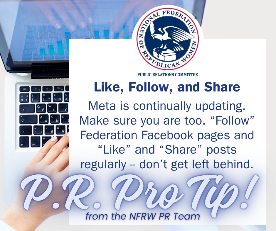 NFRW's tweet image. Whether you're new to social media, looking for content ideas, or need help understanding what’s appropriate or what’s not, these tips from your NFRW PR Team are here to help keep your group up front and on message!
#NFRW2025 #RepublicanWomenLead