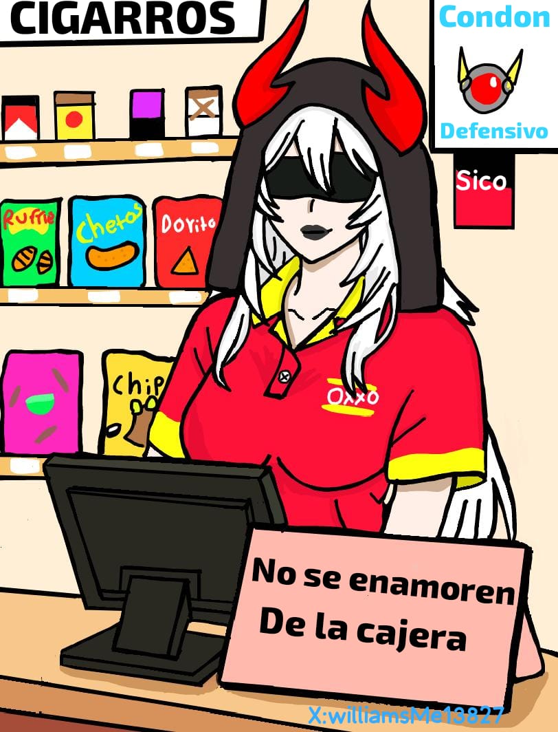 Xolotl300's tweet photo. Nueva seccion de dibujito de strikers chambeando de blood strike nova reina escarlata de cajera de oxxo espero que lo disfrute disculpe la ausencia tuve chamba  🗿☝️☝️ #bloodstrike  #fanart #dibujitos #novareinaescarlata #oxxo https://t.co/Y3P59JWAh7