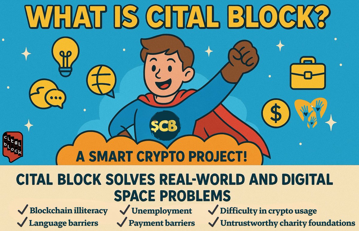 “This is bigger than hype, it’s heart, purpose, and real-world impact. $CB isn’t just building a token, it’s building a lifestyle, a community, and a future people can believe in. Love to see a project that actually means something. <a href="/CitalBlock/">Cital Block</a> <a href="/bouffa07/">Bouffa07</a> <a href="/CoinMarketCap/">CoinMarketCap</a> @nzubemary