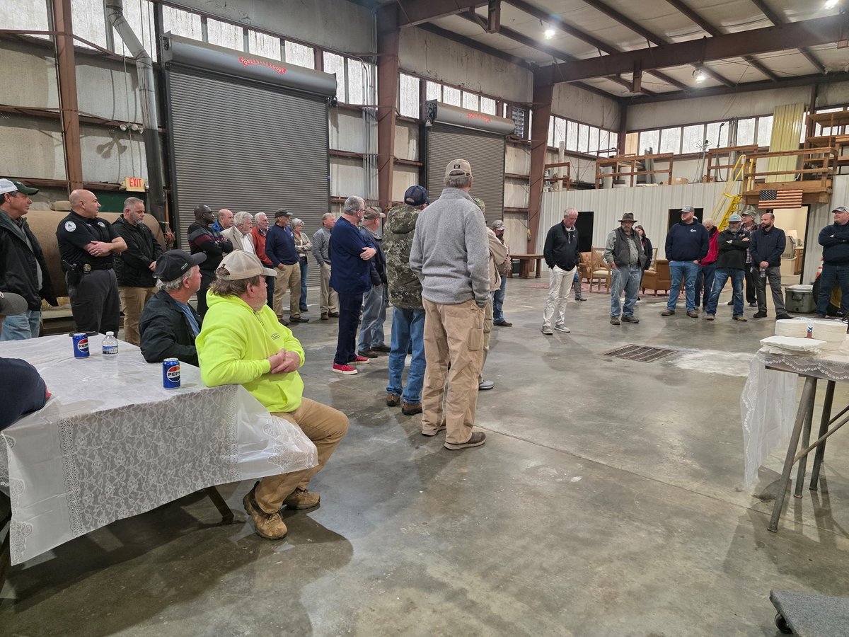 SCSenChaplin29's tweet photo. Held an open house in Bennettsville last week. Spoke with several members of the community about problems they are facing on a daily basis in Marlboro County and things we can do to fix it. First time I have ever used a paving machine as a platform. https://t.co/xy4a8PJXxJ
